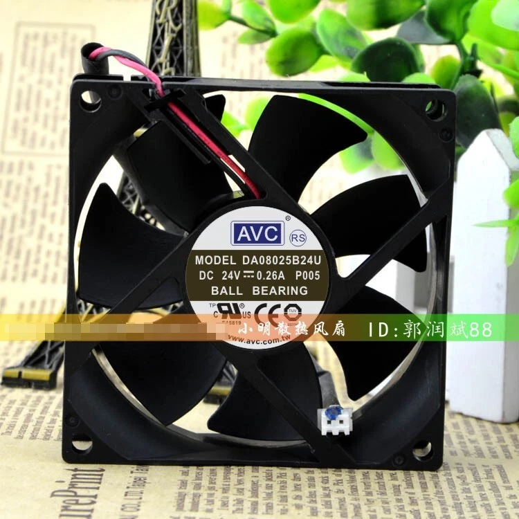 1 pcs AVC DA08025B24U 24V 0.26A 8CM 8025 2-wire converter cooling fan - Image 1 of 1