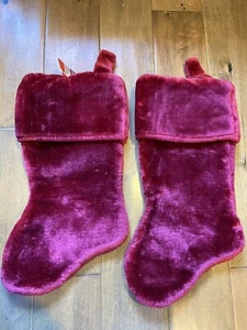 weihnachten plüschstrumpf rot uni neu aber 1 mit Etikett & 1 ohne Etikett - Bild 1 von 4