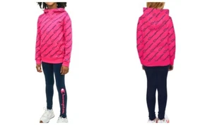 Champion Girls Hoodie & Legging 2 Pc Heavyweight Set Vivid Fuchsia/Navy Sz.14-16 - Picture 1 of 7