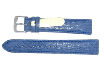 Correa de reloj impermeable Di-Model de cuero genuino de 18 mm azul marino PIEL DE TIBURÓN Foto 1 de 2