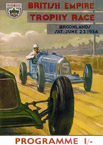 1934 British Empire Trophy Race - Brooklands - Program Cover Poster - Picture 1 of 1