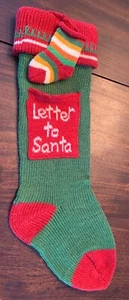 Letter to Santa Knit Christmas Stocking with outer Pocket and Tiny 4.5” Stocking - Bild 1 von 4