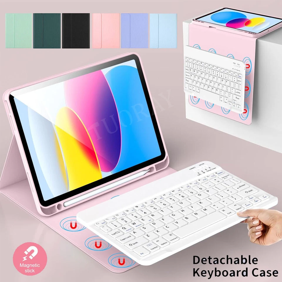 Bluetooth Keyboard Case For iPad 6/7/8/9/10/11th 11" A16 2025 Gen Pro Air 11 M3 - Image 1 of 4