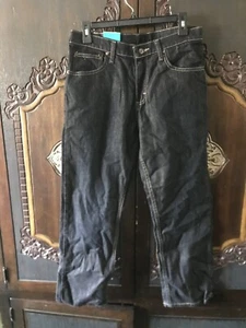 Lee Boys Size 16 Husky Straight Leg Black Denim Jeans - Picture 1 of 4