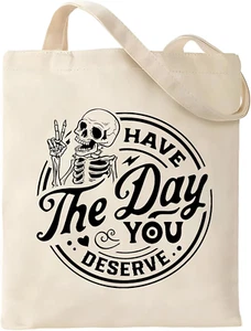Canvas Aesthetic Tote Bag for Women Beach Bag Shopping Bags Shoulder Bag Reusabl - Picture 1 of 6