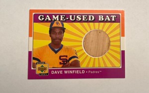 Dave Winfield 2001 Upper Deck UD Decades 1970's Game Used Bat Card #B-DW. Padres