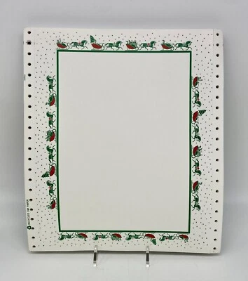 Vintage Continuous Feed Paper Dot Matrix Christmas Holiday Theme Computer Paper - Image 1 of 3