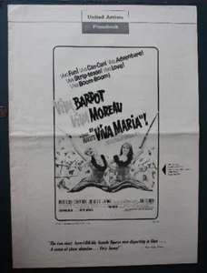1965 French Blonde Bombshell Brigitte Bardot Viva Maria Movie pressbook booklet- - Picture 1 of 1