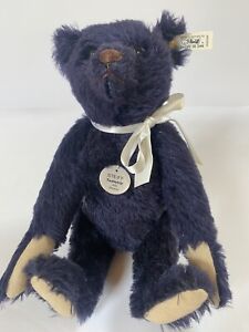 STEIFF TEDDY BEAR GROWLER MIDNIGHT BLUE 1909 repro 2075/7000 CERTIFICATE