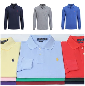 New Men's Polo Ralph Lauren Custom Fit Cotton Polo Shirt Top T-shirt Long Sleeve