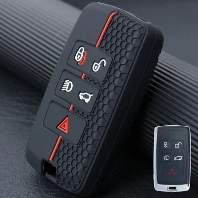Silicone 5 Button Car Key Cover Case Holder  For Land Rover Freelander Discovery Foto 1 de 4
