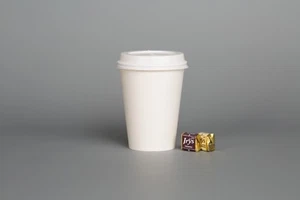 50 X Disposable WHITE PAPER CUPS 8oz,12oz for Hot/Cold Drinks Picnic Art Tools - Picture 1 of 6