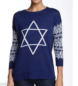 New Chanukah Sweater Hanukah new size M medium Hanukkah Dreidl Jewish Star Woman - Picture 1 of 2