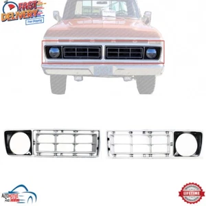 NEW FRONT GRILLE RIGHT & LEFT SILVER PLASTIC 2PC FITS 1976-1977 FORD F-100 F-150 - Picture 1 of 4