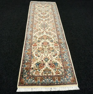 Oriente Alfombra Ghom 256 X 81CM Ghoum Cachemir Kashmir Beige Anudada a Mano - Imagen 1 de 11