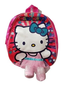 Hello Kitty Mädchen rosa klein Frontreißverschluss Rucksack Handtasche 3D Plüsch Beine Tutu Rock - Bild 1 von 5