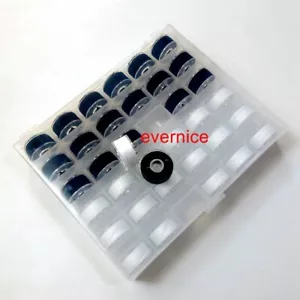 36 Sewing Machine Bobbins w/ White & Black Thread For Singer Bernina Brother++ - Picture 1 of 2