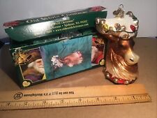 Deer Moose Elk Decorated Sparkling Glitter Old World Christmas Ornament in box