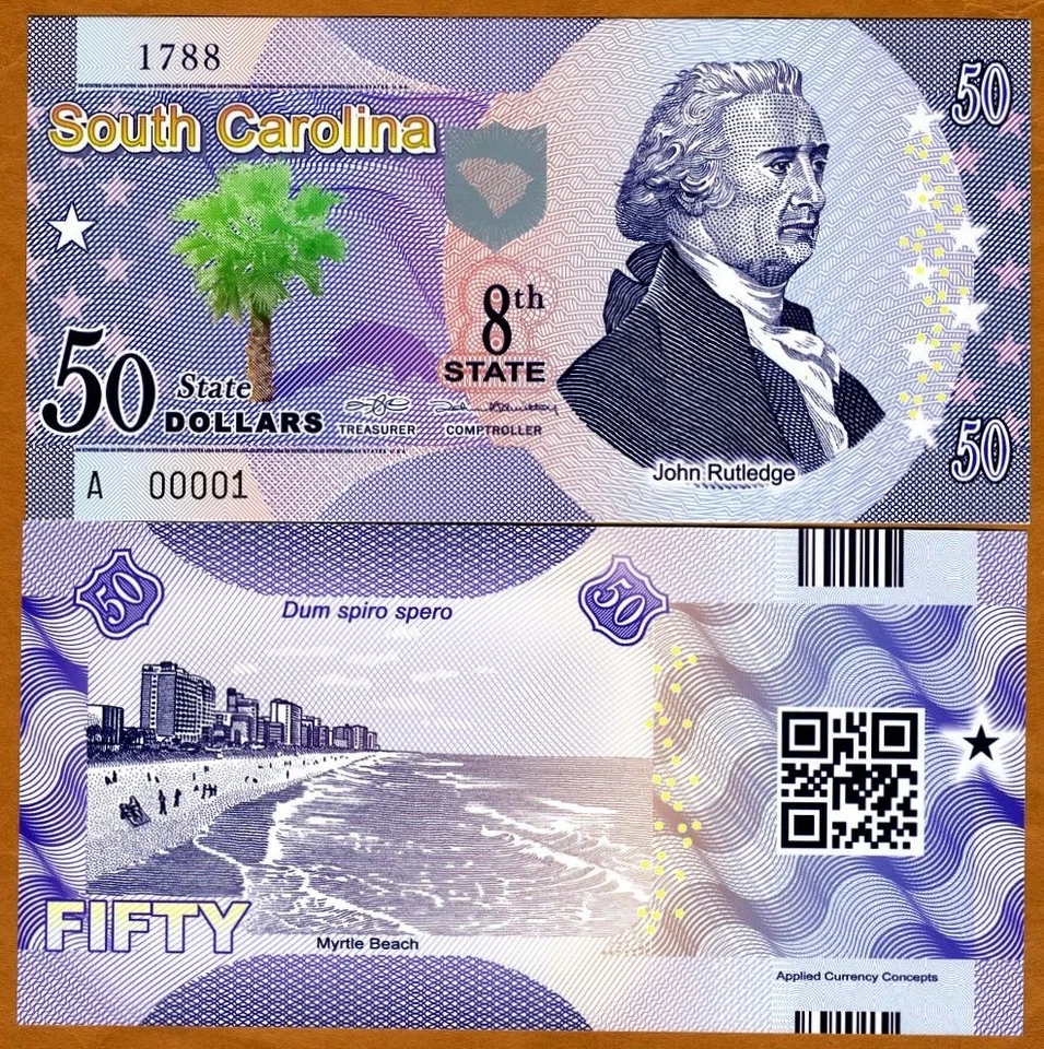 USA States, South Carolina, $50, Polymer, ND (2014), P-N/L, UNC - Image 1 of 1
