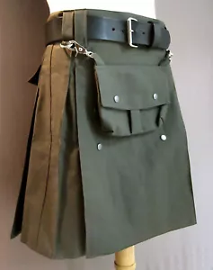 AmeriKilt_Original_American Made Contemporary Kilt_Olive_NEU OHNE ETIKETT_Exc_Kostenloser Versand - Bild 1 von 6