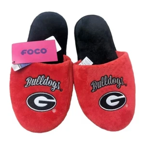 FOCO NCAA Women's Georgia Bulldogs Big Logo Embroidery Embroidered Slippers S 6 - Picture 1 of 3