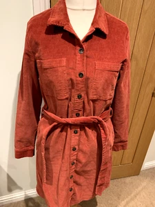 GARCIA PINK/TERRACOTA CORUROY SHIRT DRESS XL/ 14-16 - Picture 1 of 5