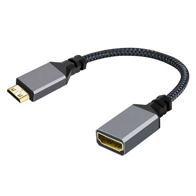 CABLECY 4K Typ-C MINI HDMI 1.4 Stecker 90 Grad nach unten abgewinkelt auf HDMI Buchse Kabel - Bild 1 von 4