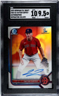 2022 Bowman Chrome Cutter Coffey 1st Bowman Refractor Auto /499 Sgc 9.5 - Image 1 of 2