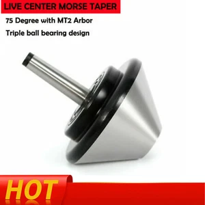 4,66 Zoll 75 Grad MT2 Bull Nose Drehmaschine Live Center Morsekegel Nase Werkzeug Bit Silber - Bild 1 von 11