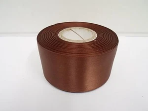 3mm 7mm 10mm 15mm 25mm 38mm 50mm CASTAÑO MARRÓN OSCURO Cinta de Satén Arcos Dobles  - Imagen 1 de 10