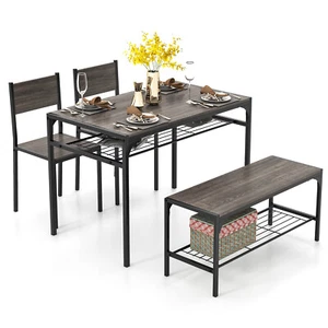 4 PCS Dinette Set for Small Place Breakfast Nook Modern Dining Table w/ 2 Chairs - Picture 1 of 10