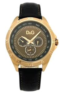 D&G Dolce & Gabbana Men's DW0835 Chamonix Rose Gold Brown Dial Brown Strap Watch - Bild 1 von 1
