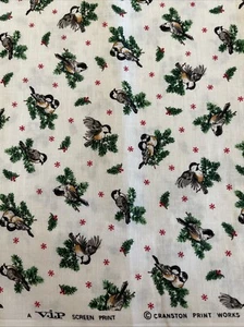 VTG Chickadee Pine Spruce VIP Cranston Cotton Quilt Fabric Winter 36x44" Outdoor - Picture 1 of 3