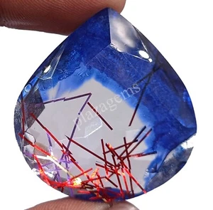 127.70 CT Pear Cut Red Rutilated Quartz EGL Certified Loose Gemstone 5FRM - Picture 1 of 7