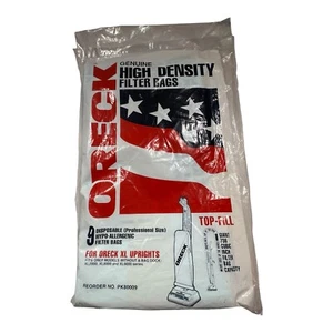 Oreck Vacuum Bags XL Package No. 8000-9 Genuine High Density Filter Bag 9 Pack - Picture 1 of 12