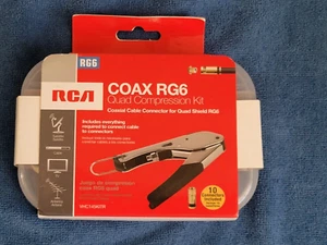 RCA VHC145KITR RG6 Quad Shield Compression Coax Cable Connector Kit New Open Box - Picture 1 of 2