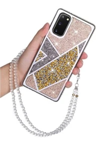 Samsung Galaxy S20 5G Glitter Protective Case Cover with Lanyard Strap  - Picture 1 of 5