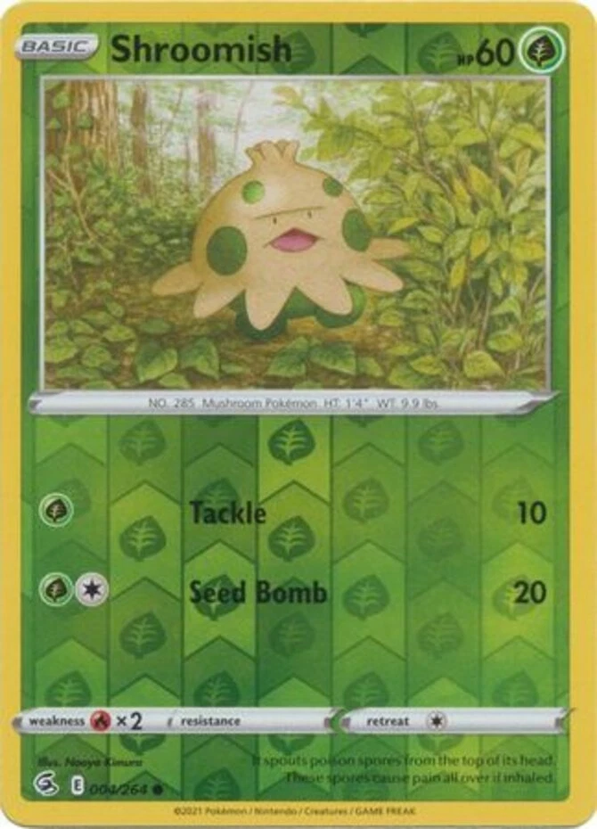 LP Pokemon Shroomish - 004/264 - Common - Reverse Holo Lightly Played Fusion Str - Image 1 of 1