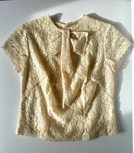 1950s Vintage Blouse Du Jour By Saab Sheer Lacy Shirt New With Tags GORGEOUS!!! - Picture 1 of 9