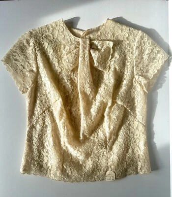 1950s Vintage Blouse Du Jour By Saab Sheer Lacy Shirt New With Tags GORGEOUS!!! - Image 1 of 4
