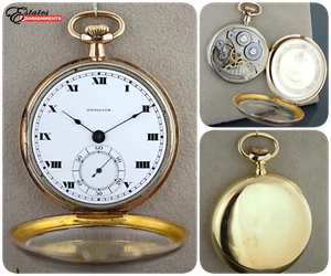 Vintage Hamilton 1917 Gold Filled Grade 910 Size 12s 17 Jewels Pocket Watch - Picture 1 of 7