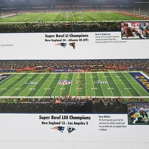 New England Patriots Poster Super Bowls 2017 and 2019 Unframed 18 x 12 inches - Picture 1 of 6