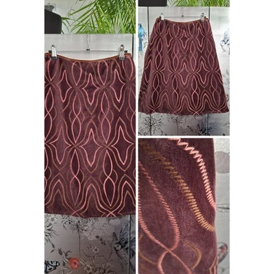 JL John Lewis Ladies velvet skirt SIZE 14 16 Lined College BOHO Preppy WOMENS - Image 1 of 4