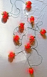 60er Jahre Santa's World Weihnachtsbeleuchtung rote Laterne original Italien Kamin FUNKTIONIERT! - Bild 1 von 10