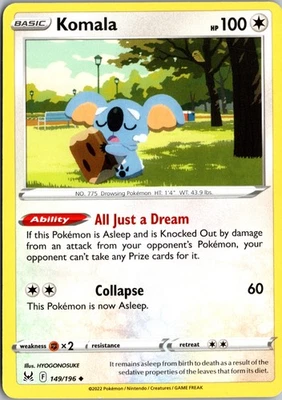 Komala  Uncommon SWSH11: Lost Origin 149/196 NM - Image 1 of 2