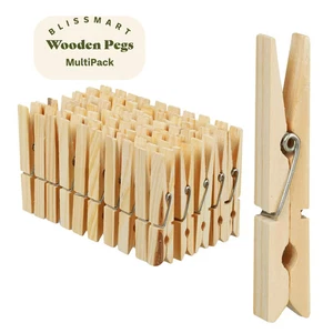Picchetti per vestiti in legno naturale - Forti clip per bucato in betulla per lavaggio e artigianato - Foto 1 di 13