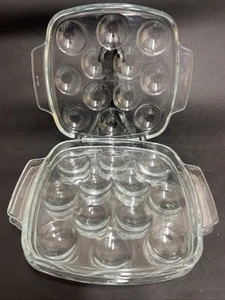 4 X Vintage PYREX France 474 12 Hole Escargot Snail Baking Dishes 7” Square - Picture 1 of 3