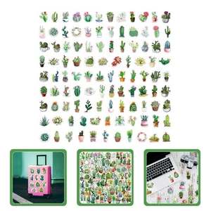 100 sztuk Naklejki roślinne Kaktus-Naklejki Kwiaty-Laptop Naklejki - Zdjęcie 1 z 11