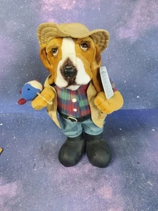 Stuffins Plush Collectible Canines Basset Hound Fisherman 13" Fishing - Picture 1 of 5