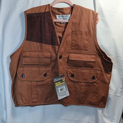 Weather Rite 100% Cotton Brown Size L Sportsman's Vest Deluxe Hunting Fishing  - Image 1 of 4
